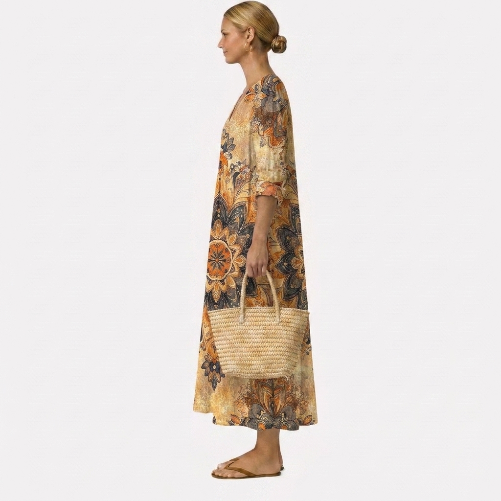 Dora Floral Dress with Natural Elegance