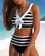 Amahle® | Striped High-Waisted Bikini