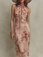 Lia™ | Floral Chiffon Keyhole Maxi Dress