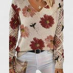 Annes - Elegant sweater with floral pattern