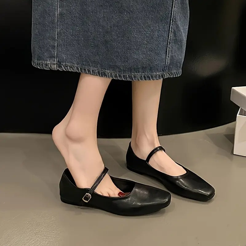 Clarisse French Mary Jane Flats