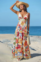 Lunea Mode® | Vibrant Oasis Tropical Maxi Dress