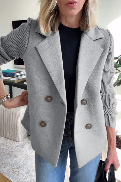 Delia | Stylish Knit-Sleeve Blazer
