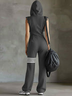 Giada™ | Retro Sports Hooded Striped Jumpsuit