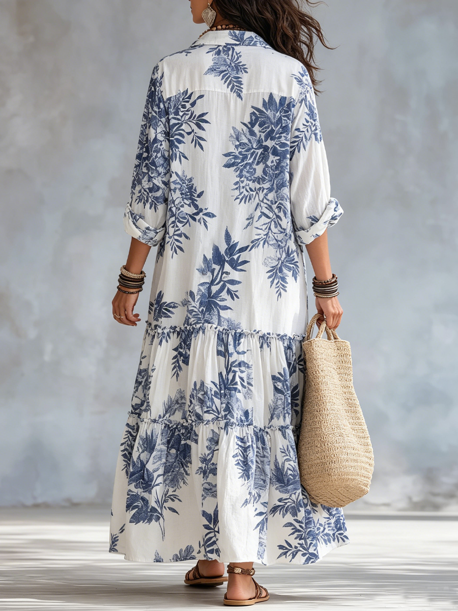 Chloe | Floral Button Maxi Dress