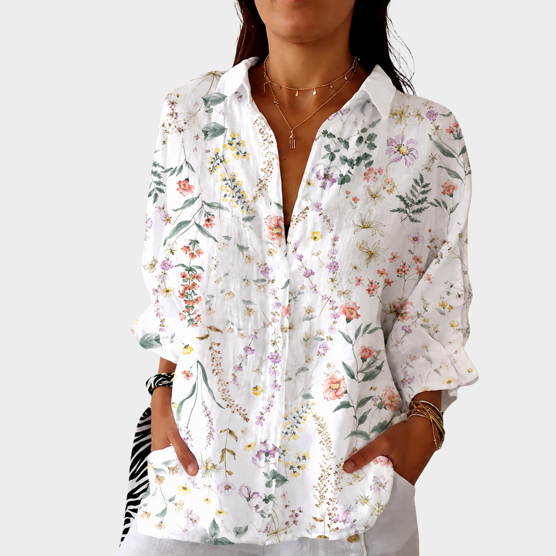 Light and colorful blouse with print
