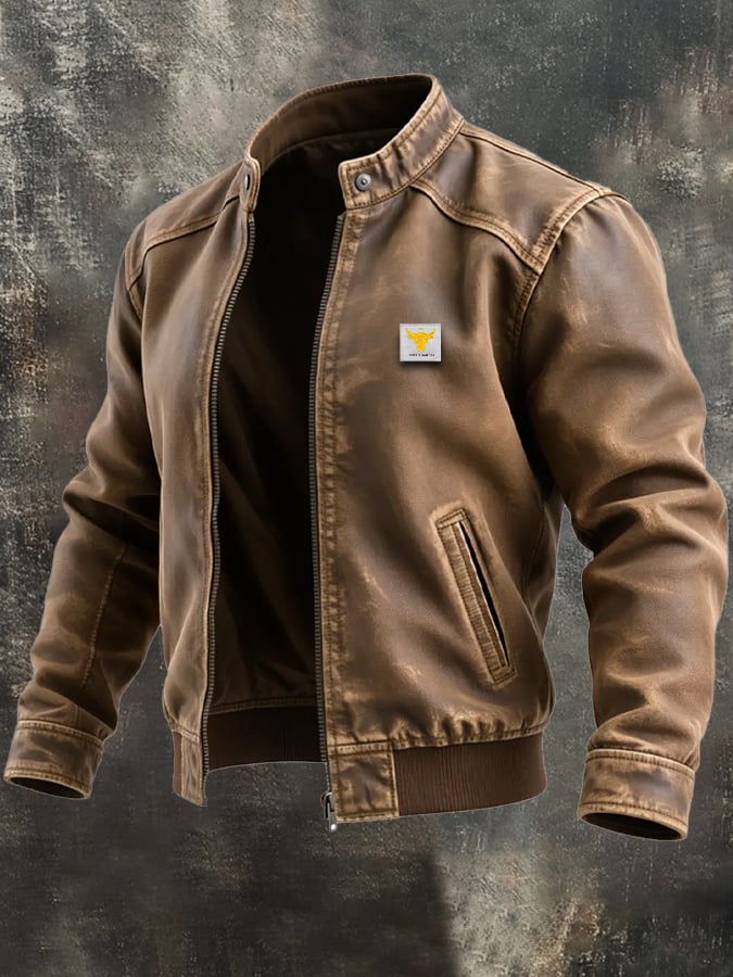 Leo | Brown Vintage Leather Jacket with Classic Cut