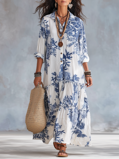 Chloe | Floral Button Maxi Dress
