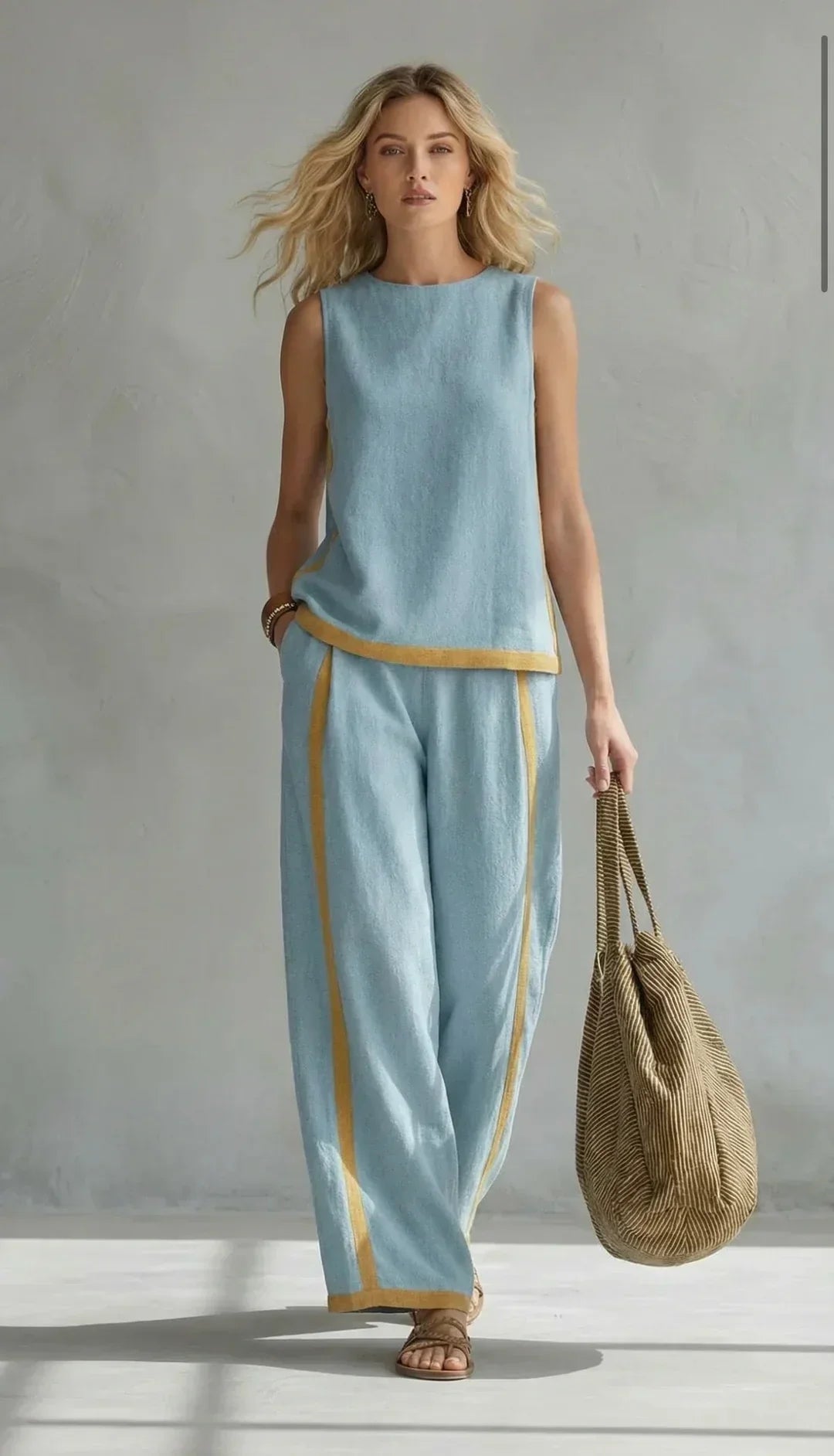 Ursula – Smart-Casual Waistcoat & Trousers Set with Contrast Trim