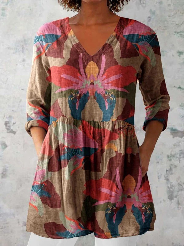 Harmony | Long blouse with V-neck