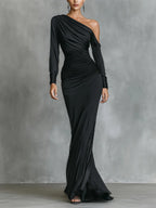 Imme | Satin Ruched Mermaid Dress
