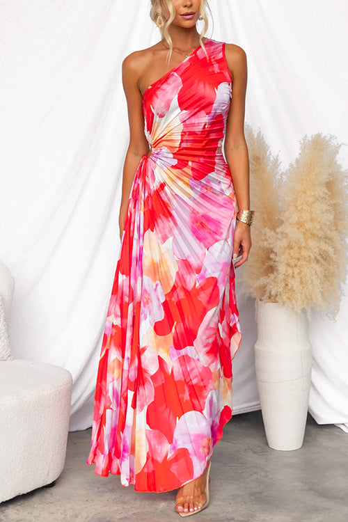 Yanira | One-Shoulder Pleated Dress