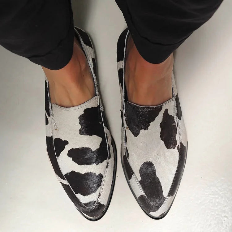 Moocha | Trendy Cow Print Slip-Ons