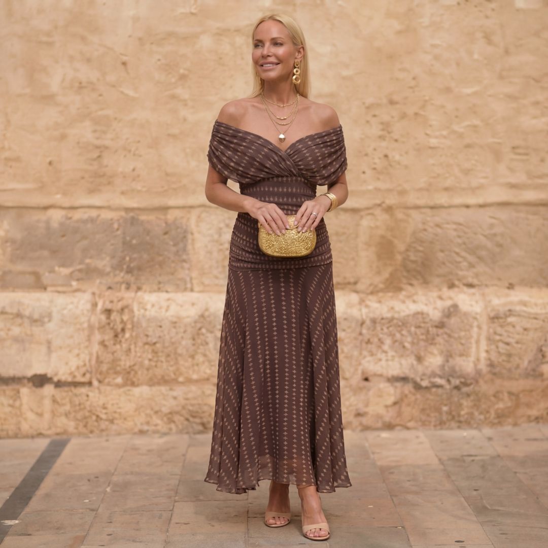 Sienna | Geometric Flowing Dress