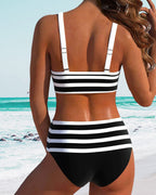 Laluna® | Gestreepte bikini met hoge taille