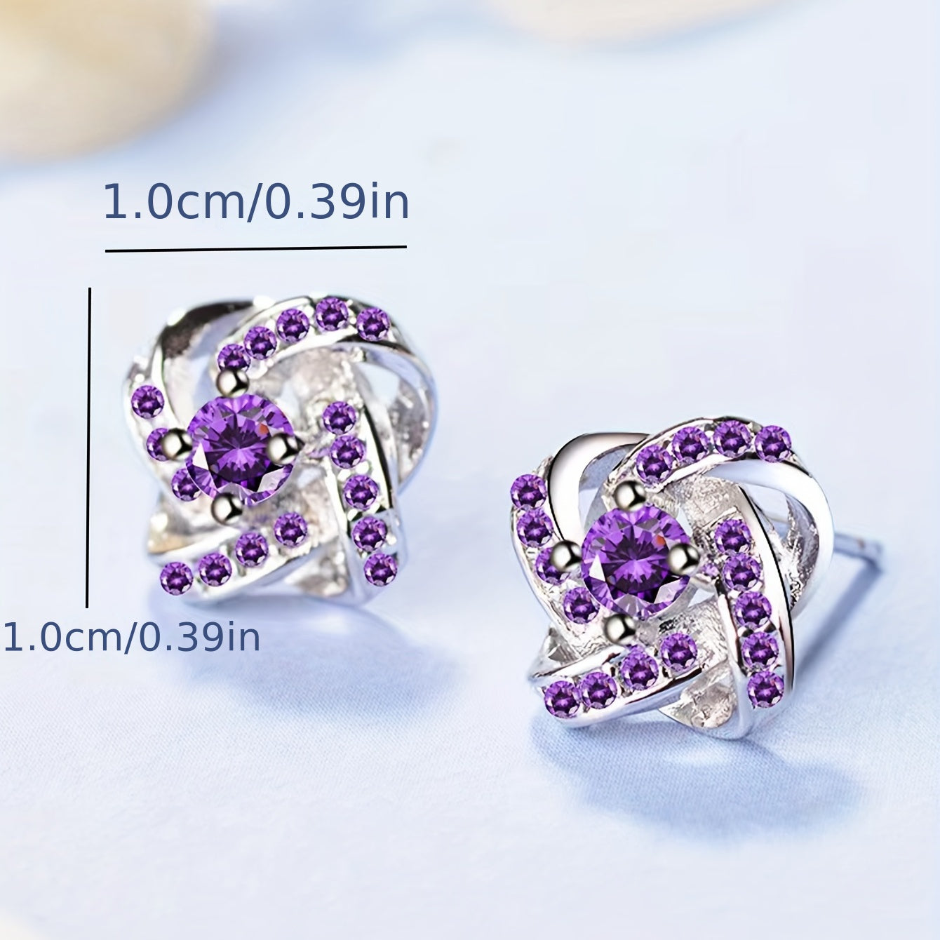 Purple Clover Earrings