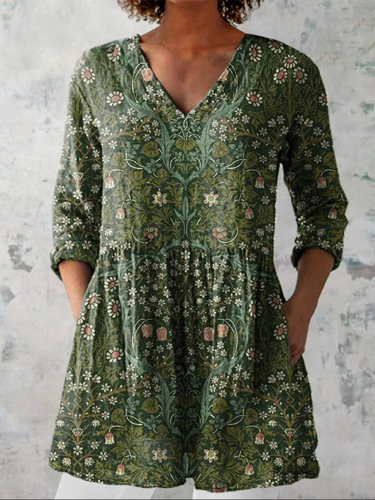 Addison | Long V-neck Blouse