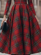 Amelia | Long Sleeve Plaid Dress