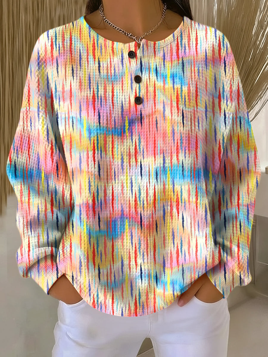 Vivian | Colorful Sweater with Raindrop Pattern