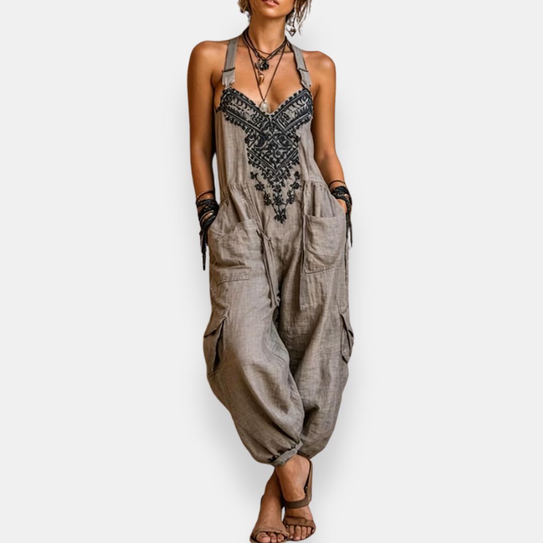 María Teresa | Embroidered Bohemian Jumpsuit