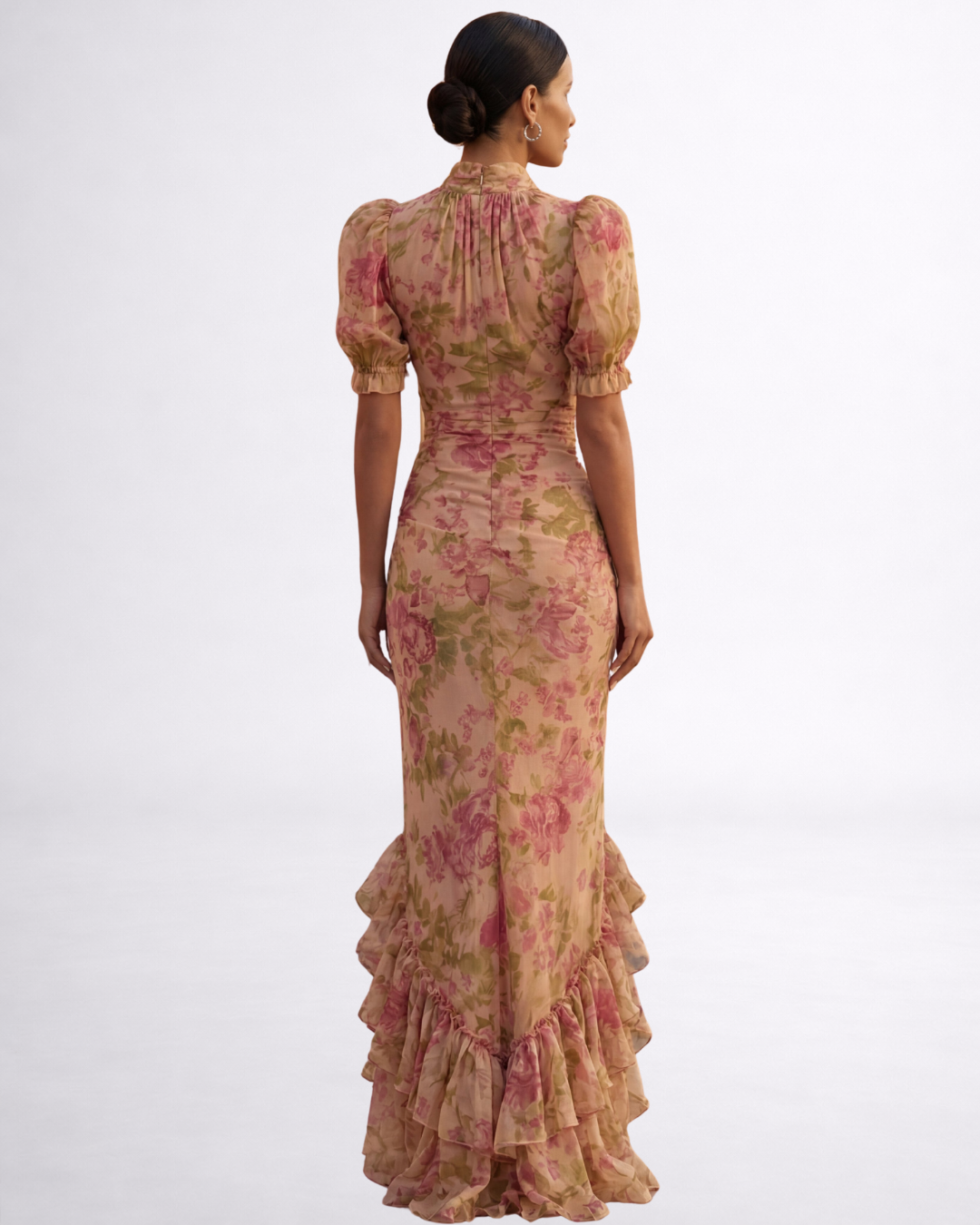 Rosario | Long Floral Chiffon Dress