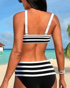 Laluna® | Gestreepte bikini met hoge taille