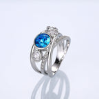 Elara | Silver Blue Stone Statement Ring
