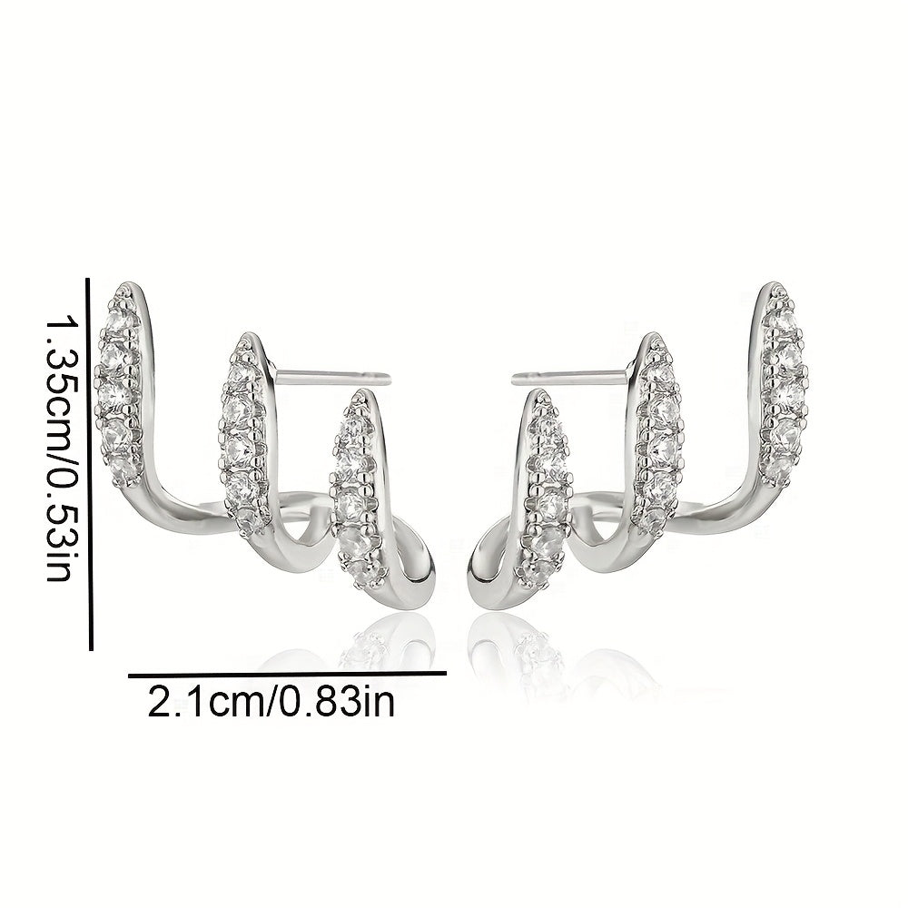 Elegant Triple Earrings