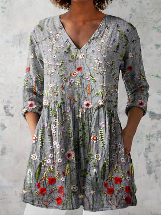 Lana | Long V-neck Blouse