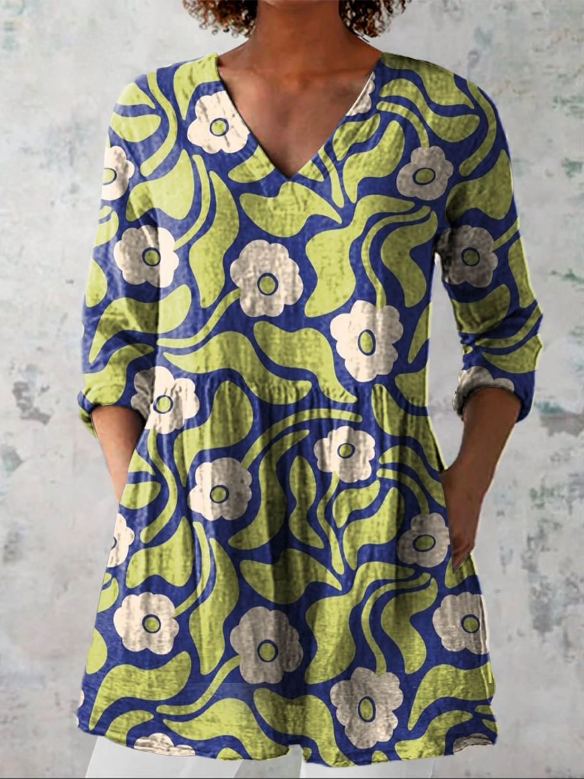 Galina | Long Blouse with V-Neck