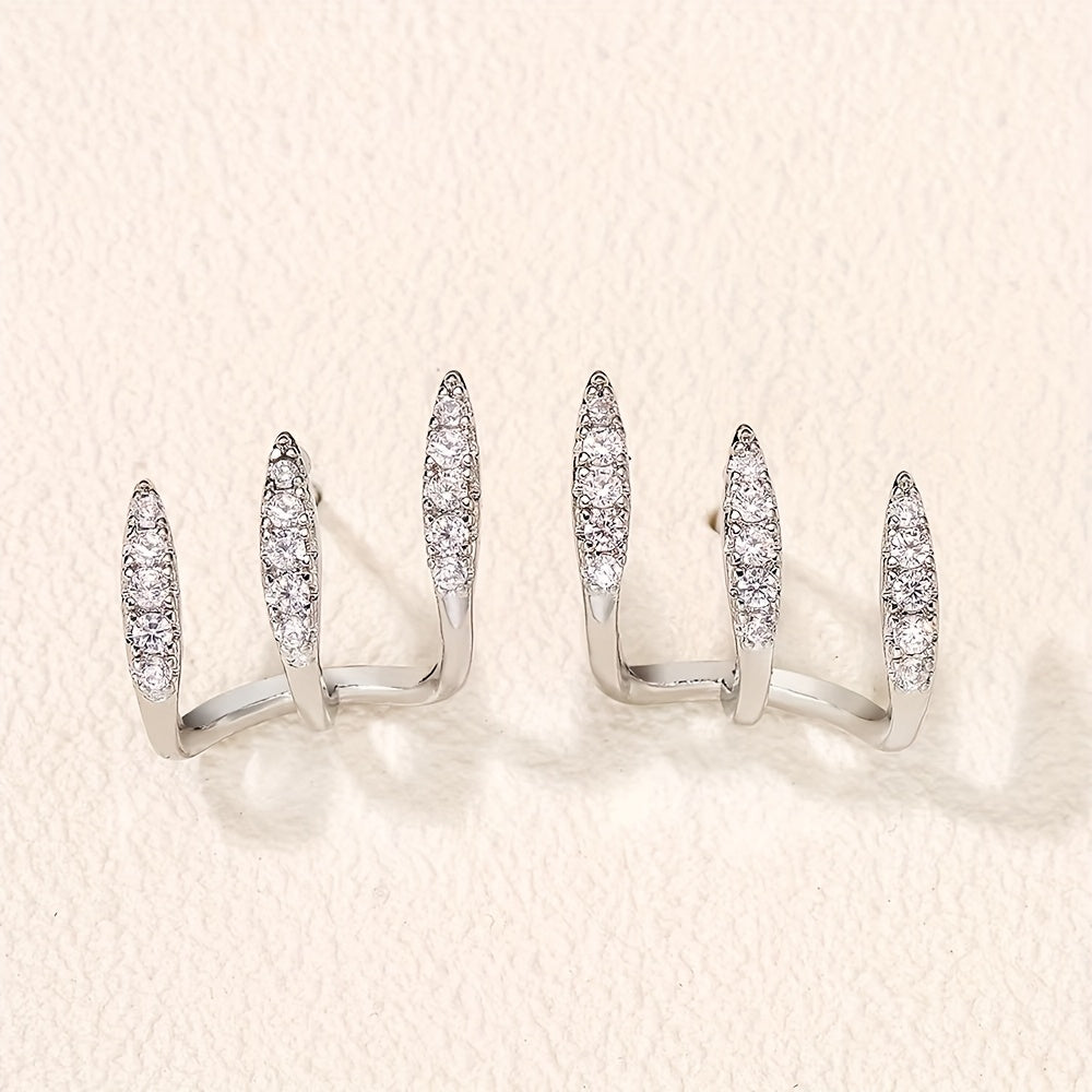 Elegant Triple Earrings