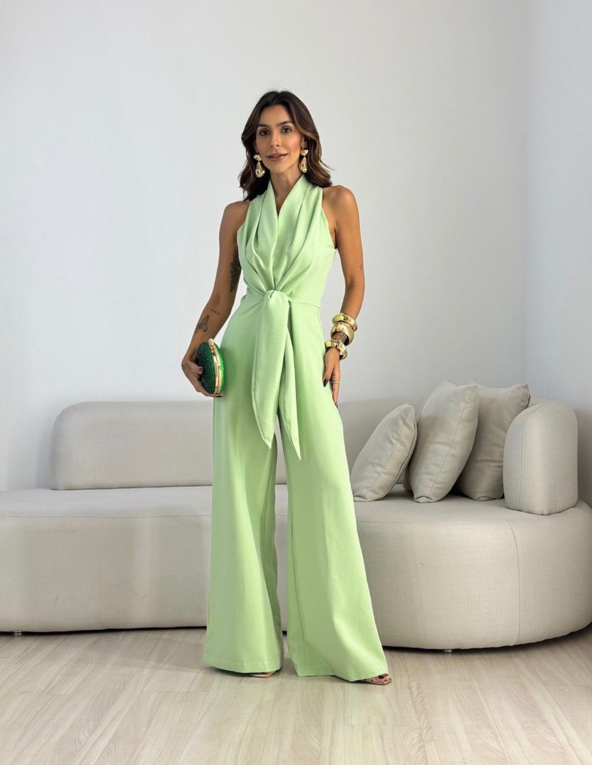 Sleeveless Top and Wide-Leg Pants Set