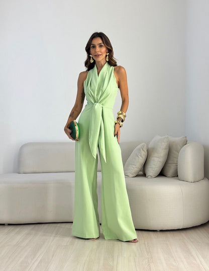 Sleeveless Top and Wide-Leg Pants Set