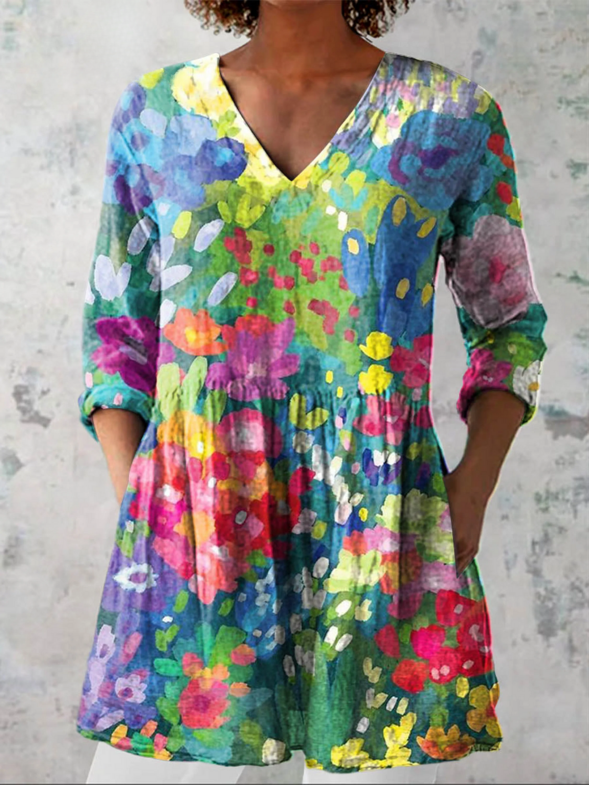 Cali | Long V-Neck Blouse