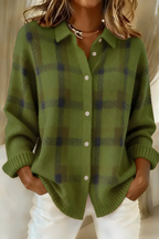 Anna™ | Soft Knit Plaid Cardigan