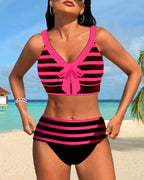 Laluna® | Gestreepte bikini met hoge taille