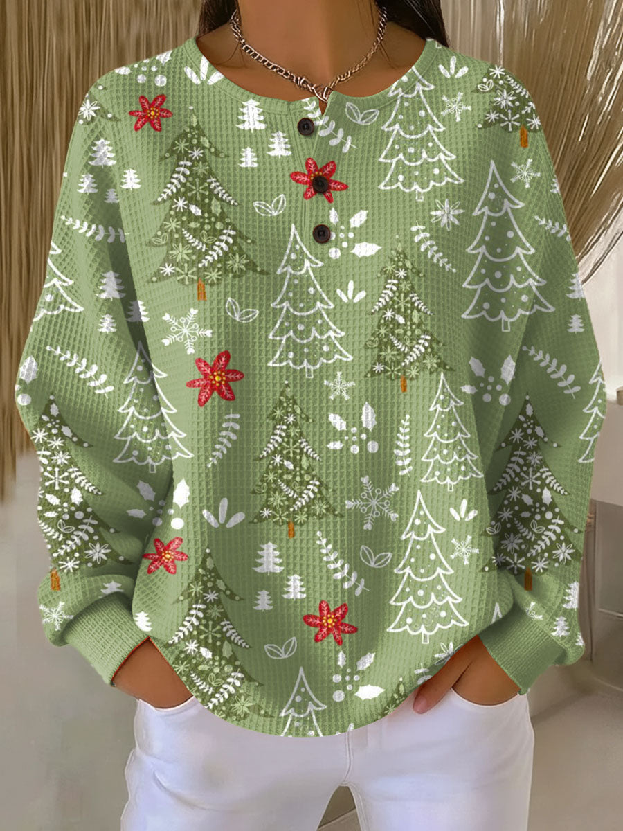 Norma | Sweater with Christmas Tree Motif