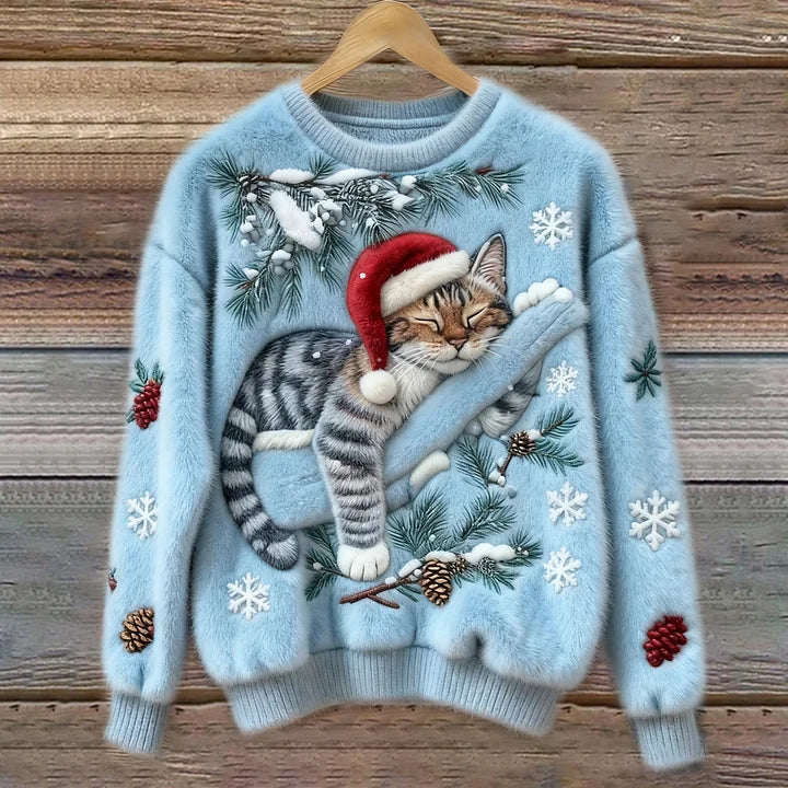 Nora - Holiday Cat Plush Sweater