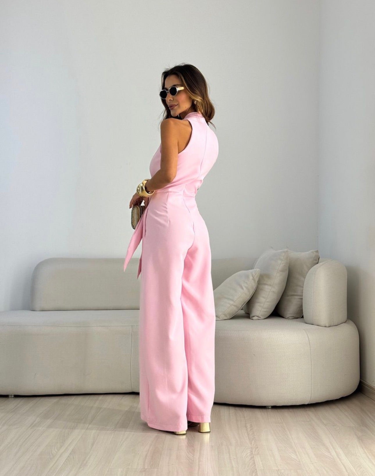 Sleeveless Wide-Leg Jumpsuit