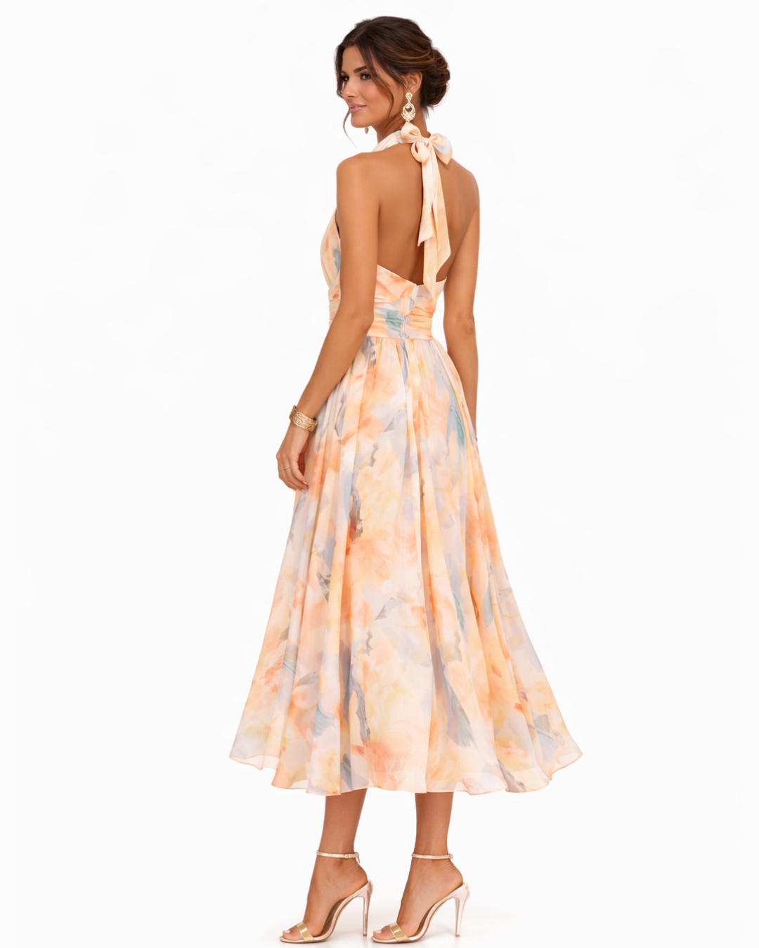 Aurora | Watercolor Halter Dress