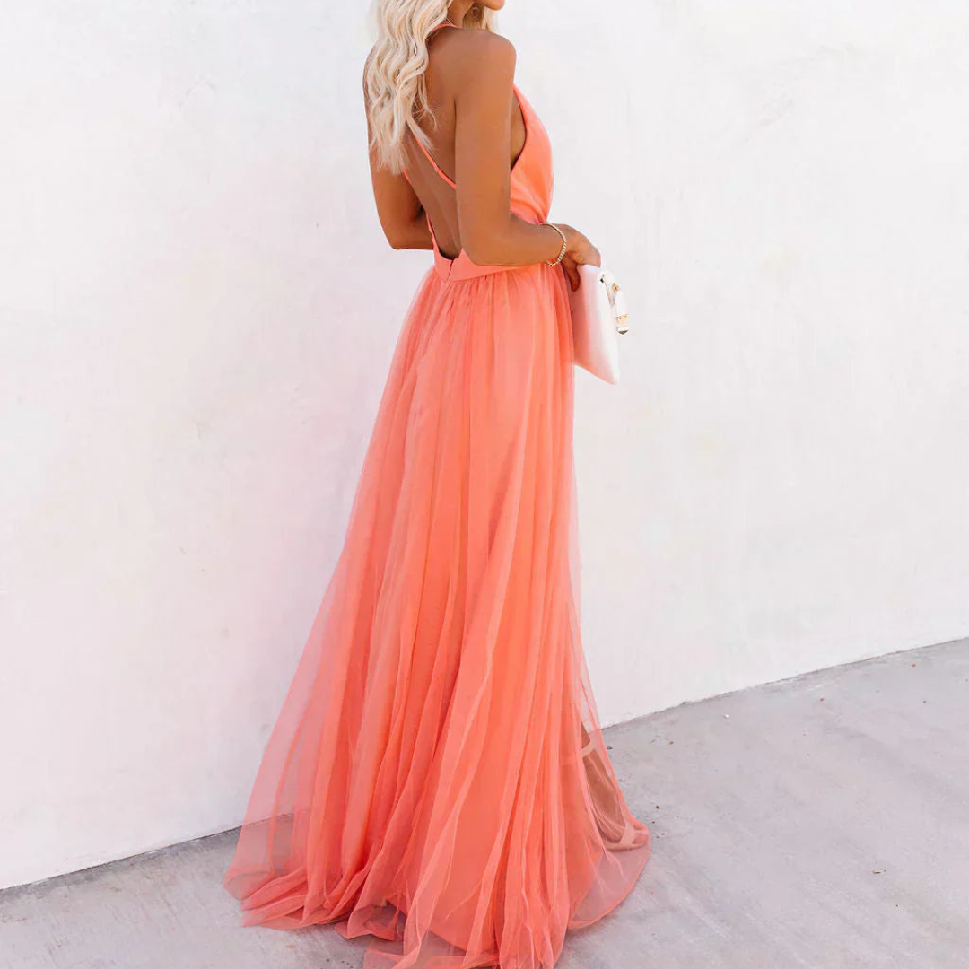 Ginevra | Coral Glow Maxi Dress