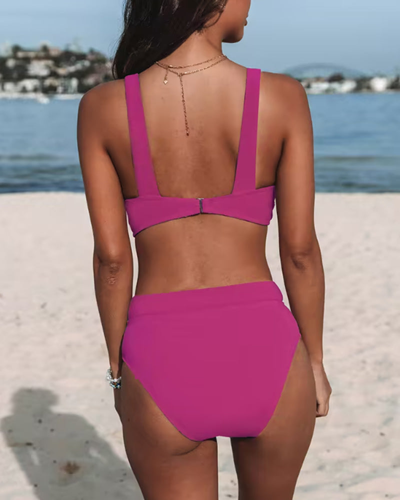 Hilde - Solid High Waist Swimsuit