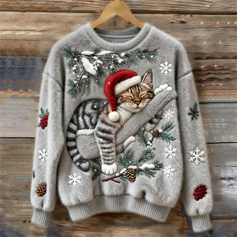 Nora - Holiday Cat Plush Sweater
