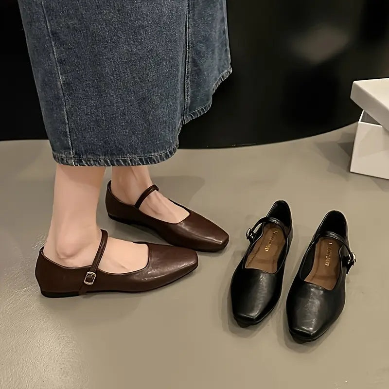 Clarisse French Mary Jane Flats