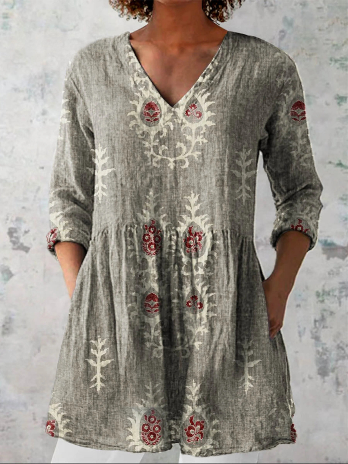 Maeve | Long Blouse with V-Neck