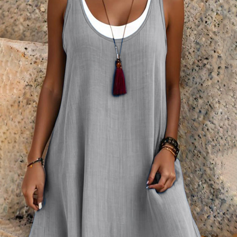 Anna | Women’s Sleeveless Linen-Blend Dress