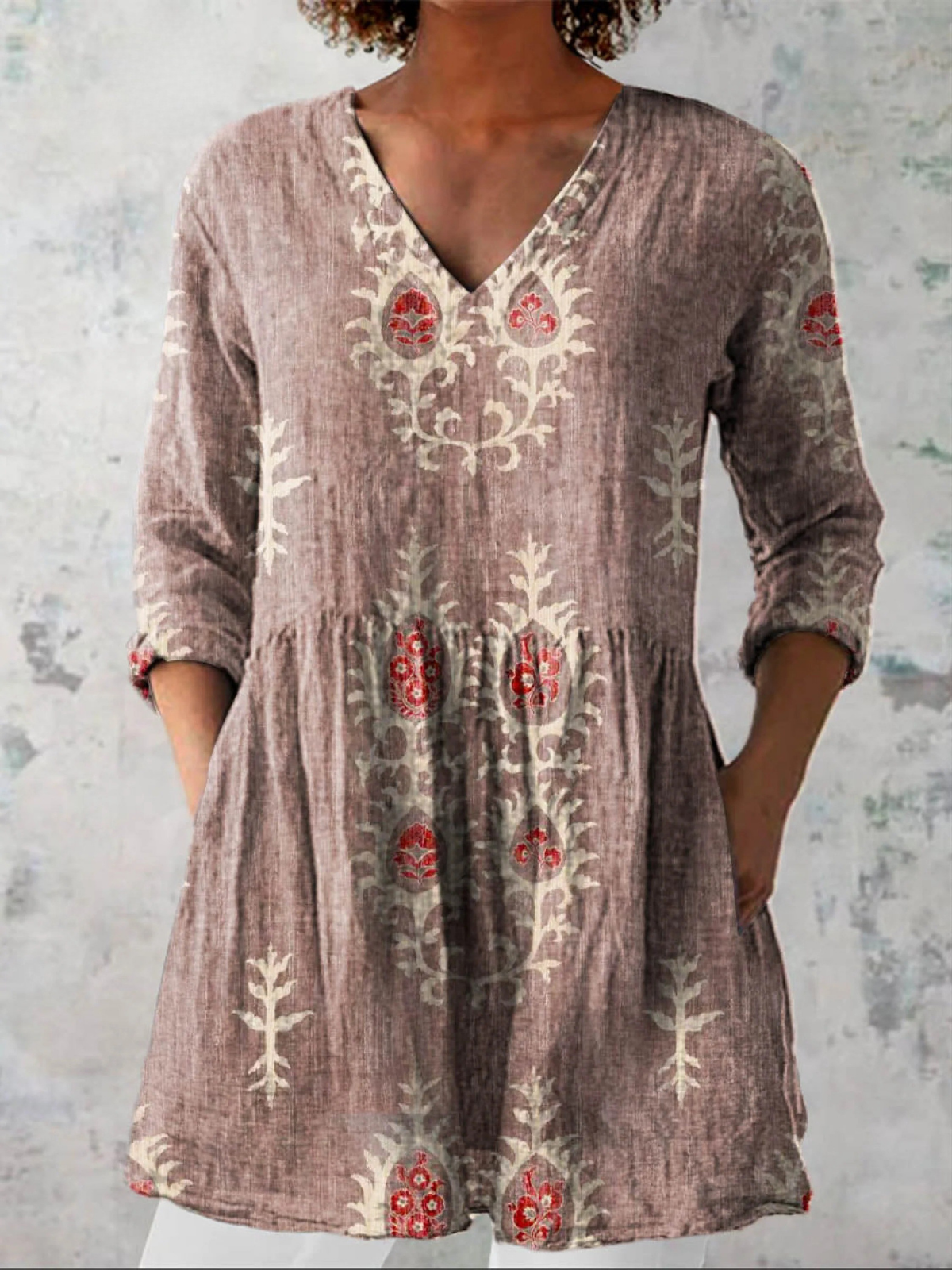 Maeve | Long Blouse with V-Neck