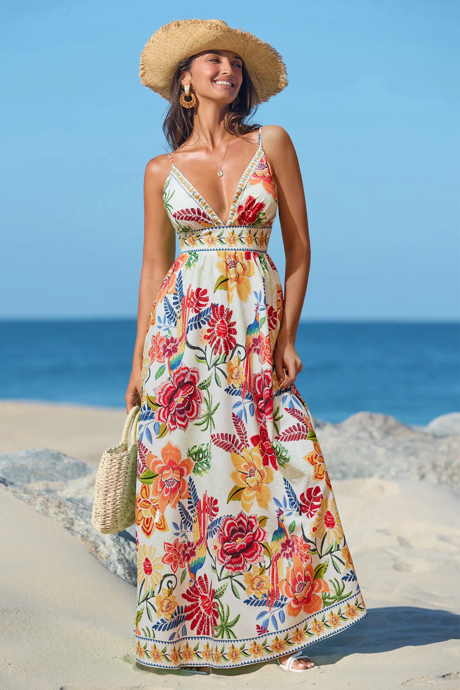 Lunea Mode® | Vibrant Oasis Tropical Maxi Dress