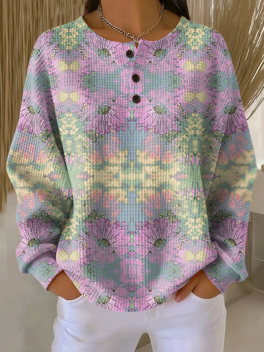 Sue | Sweater with Ethnic Floral Pattern