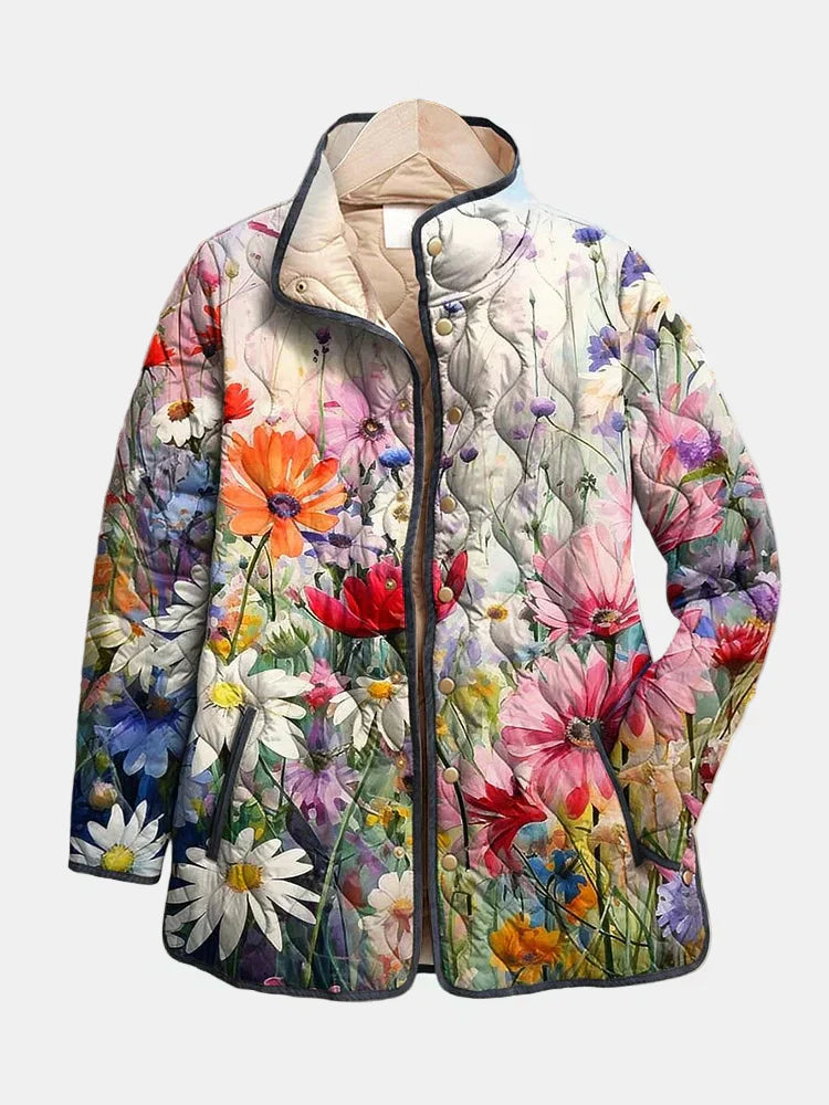 Kaia | Charming Vintage Floral Print Quilted Jacket — Final Edit